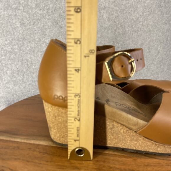 Papillio by Birkenstock Wedge Mary Cognac Brown Leather Sandals Size 36 (US 5) - Picture 12 of 12